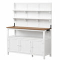 Table de jardinage 120 x 60 x 200 cm en bois blanc et brun avec rangement