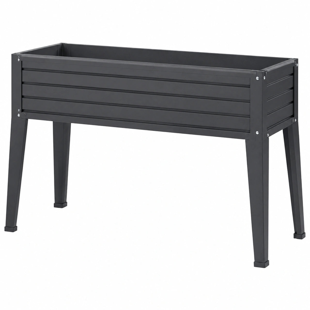 Jardinière surélevée 100 x 40 x 80 cm en métal noir pour extérieur