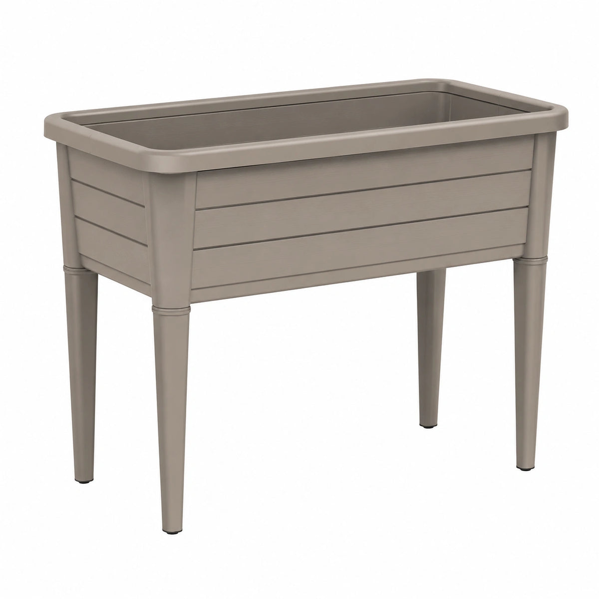 Jardinière surélevée 80 x 40 x 80 cm en plastique taupe pour culture extérieure sur pieds