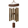 Carillon à vent 85 cm en métal et bois brun doré - suspension décorative