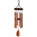 Carillon à vent 80 cm en métal cuivré et bois brun - décoration suspendue sonore