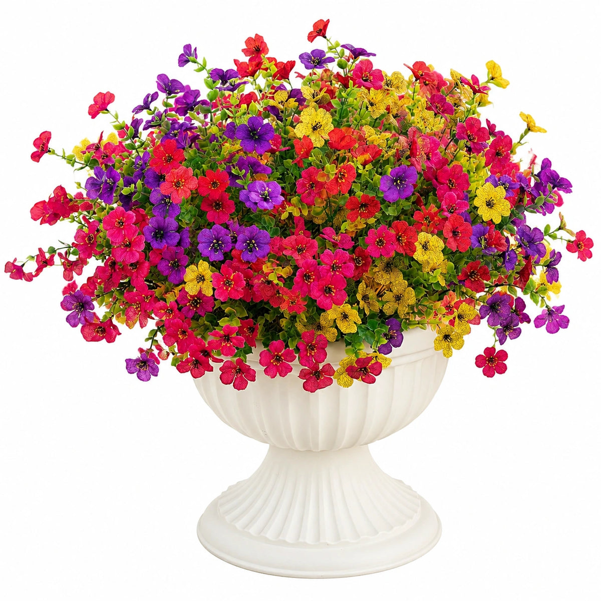 Plante artificielle en pot 45 cm fleurs multicolores en polyester décoration intérieure