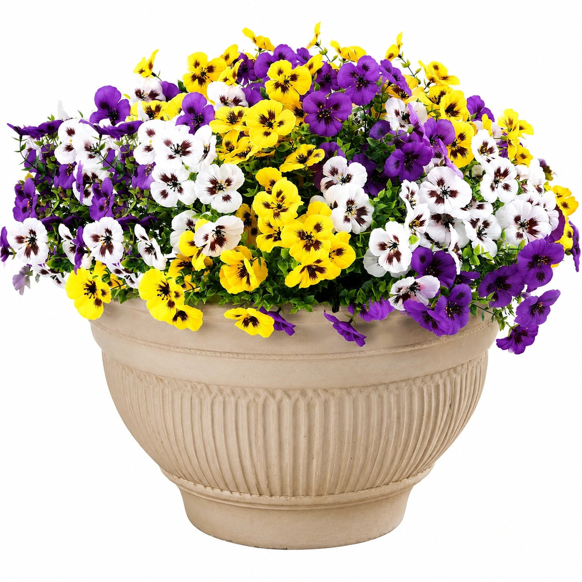 Plante artificielle en pot pensées multicolores 45 cm feuillage synthétique décoration intérieure extérieure