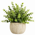 Plante artificielle en pot 52 cm feuillage vert avec pot en céramique décoratif